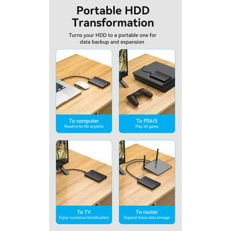 Кишеня зовнішня Vention 2.5" HDD/SSD USB 3.0 Micro-B Black (KPAB0) - фото 11