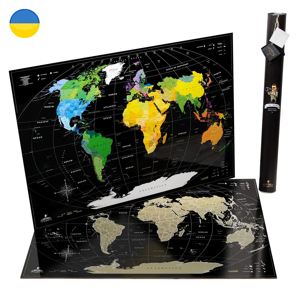 Cкретч карта світу без Росії та білорусі карта подорожей карта світу, що стирається - фото 2