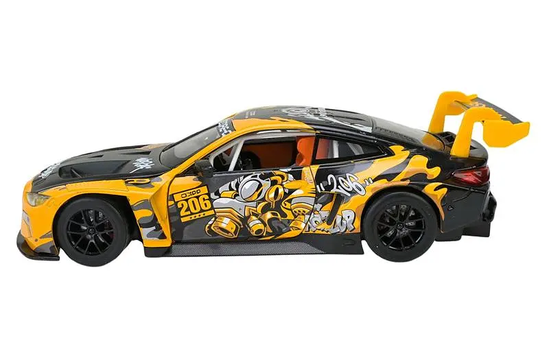 Іграшкова машинка гоночна BMW M4 GT3 1:24 Автопром світлозвукові ефекти металева 68296A(Y), кор. 26.5x13.5x1см - фото 3