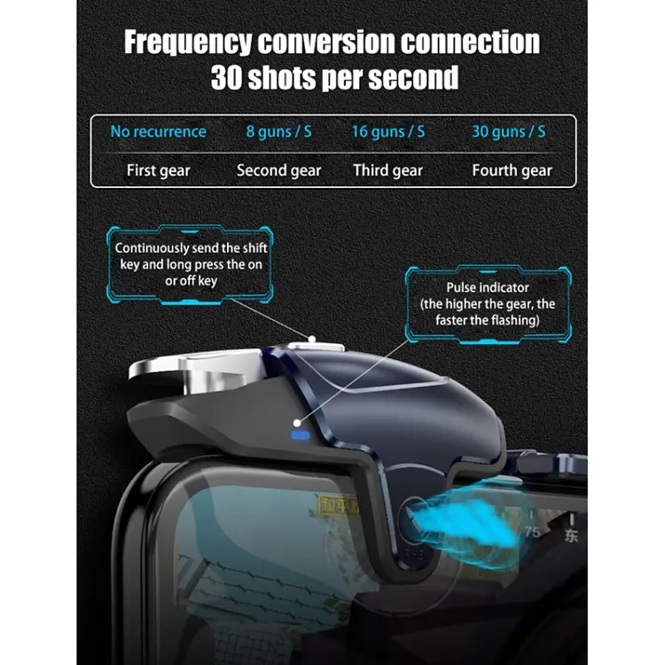 Ігровий макросный тригер зовнішній джойстик для телефону смартфона Memo AK02 ігрові кнопки Black (18541) - фото 4