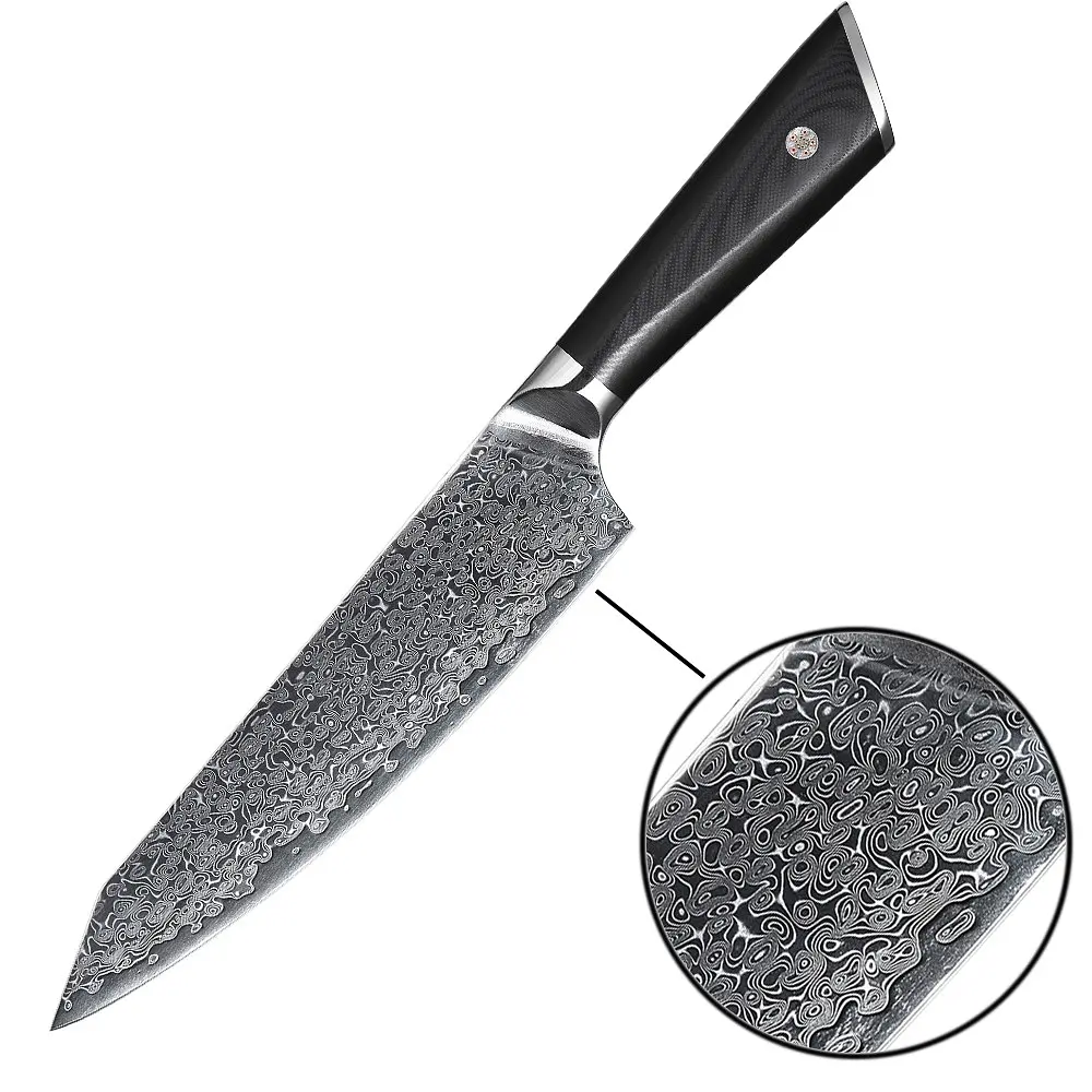 Ніж кухарський 20 см Damascus DK-LKB 5001 VG-10 Дамаська сталь 67 шарів - фото 4