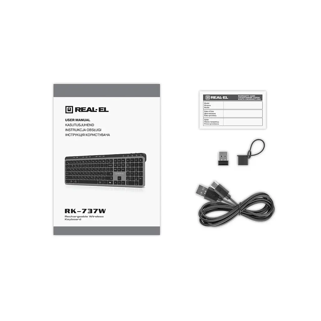 Клавіатура REAL-EL RK-737W Wireless/Bluetooth Black/Grey (EL123100060) - фото 9