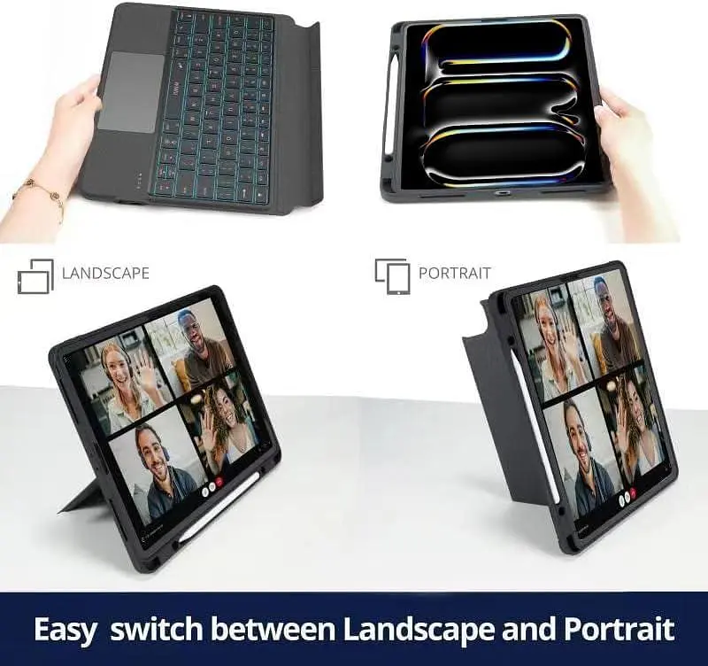 Чохол WIWU з клавіатурою для iPad Pro 11" з інтелектуальною клавіатурою, Bluetooth, магнітний, знімний, бездротова клавіатура - фото 2
