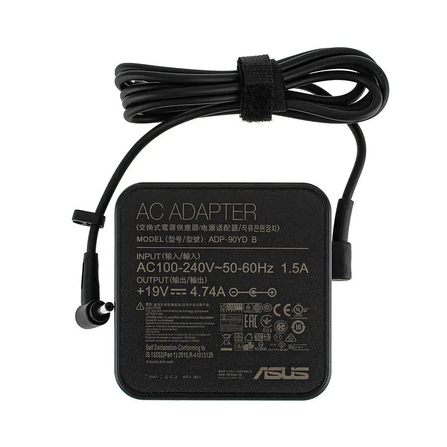 Блок живлення для ноутбука ASUS 19V 4.74A 90W 4.0x1.35мм L-подібний роз'єм чорний квадратний (без кабелю!) - фото 2