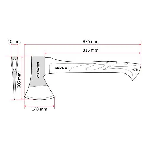 Сокира ручка з дерева грикорі Alloid 1500 гр 88с м (AW-80821500) - фото 2