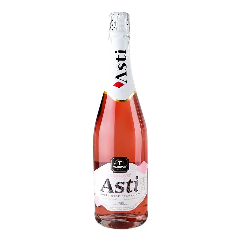 Набор: Игристое вино Tairovo Salute Asti розовое сладкое 10-13.5% 0.75 л + Конфеты шоколадные Любимов Angel's Kiss молочные с миндалем 100 г - фото 2