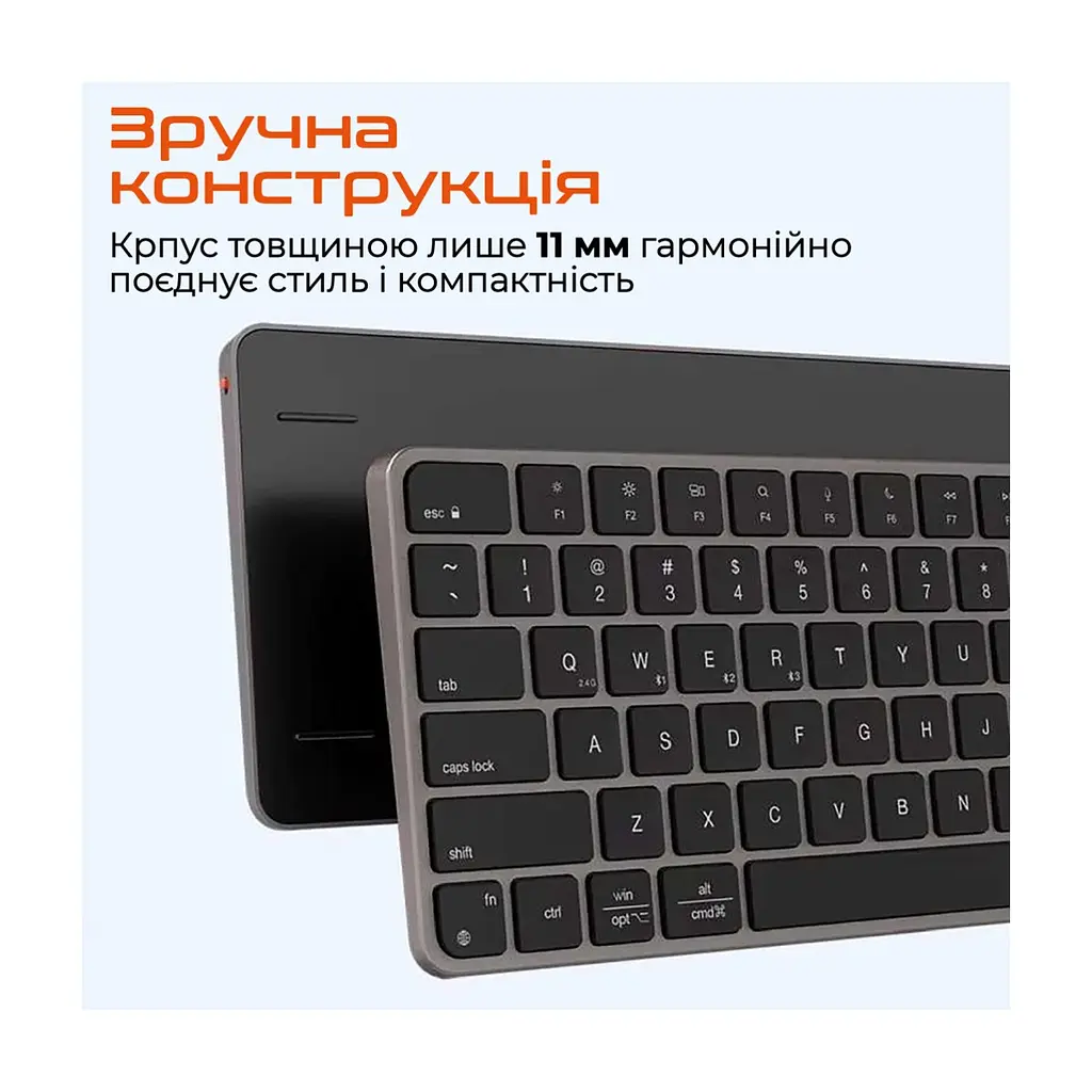 Клавіатура Meetion K210 Bluetooth/Wireless Black (MT-K210MW-A-RUA) - фото 6