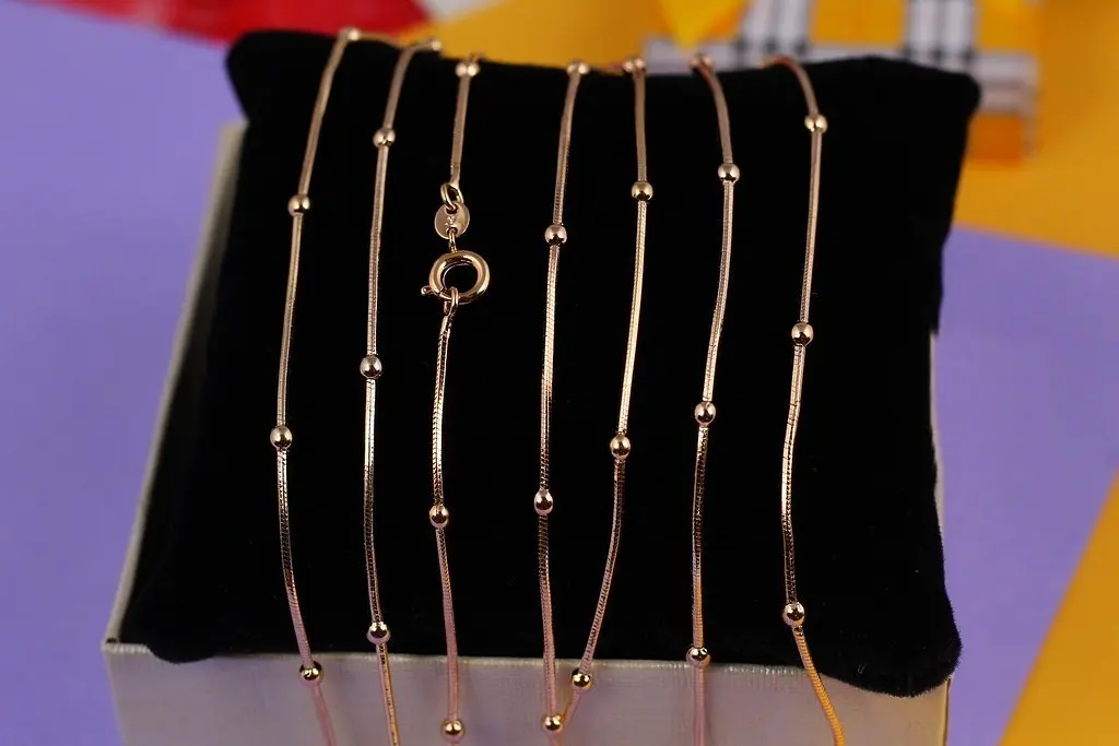 Цепь Xuping Jewelry жгут с шариками 60 см 1 мм золотистая