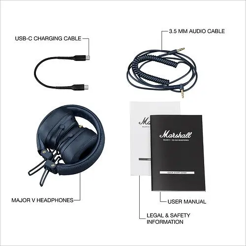Навушники Marshall Major V Midnight Blue Original (Підтримка офіційного додатку)(1008144) - фото 6