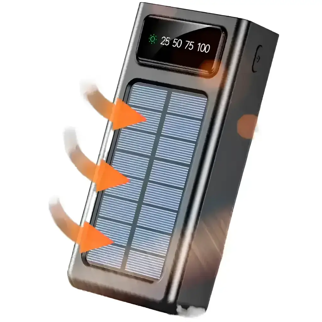 Зовнішній акумулятор Powerbank Solar Energy SLR-50 50000 mAh із сонячною батареєю на 4 виходи Чорний (00383) - фото 5