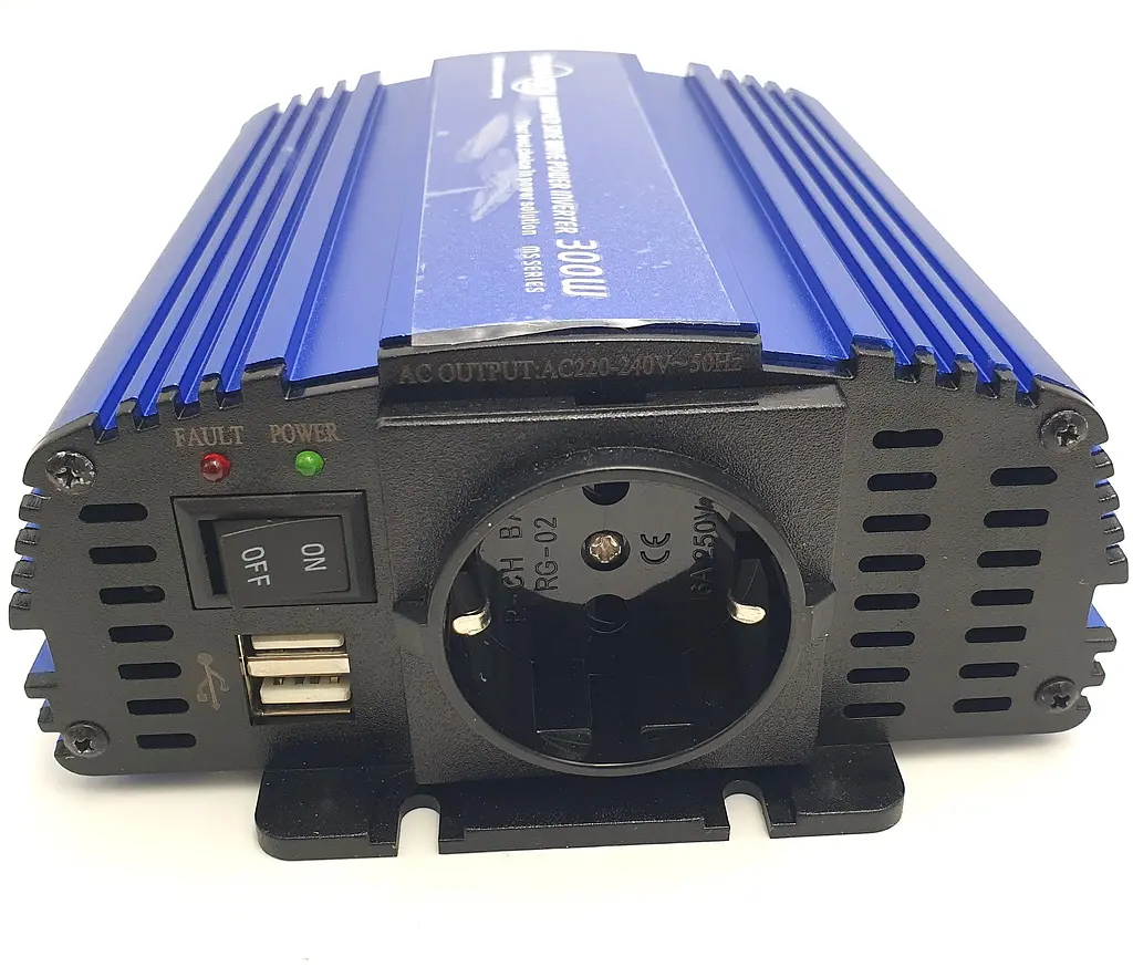 Автоінвертор-перетворювач напруги 12 V-220 V 300 Вт 12 V-220 V 300 W 2 USB Power Inverter Tommatech MS300 - фото 6