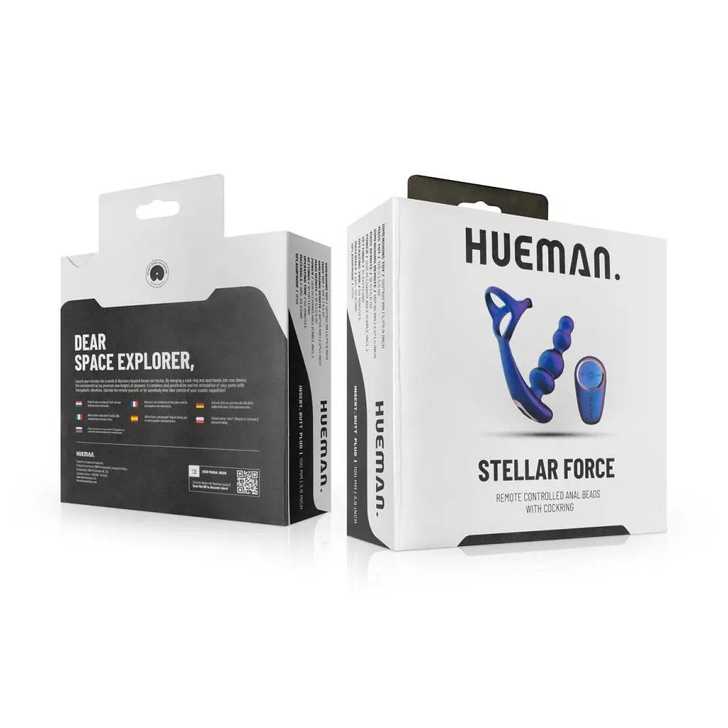 Анальна пробка з ерекційним кільцем Hueman Stellar Force, 10 см (синій) - фото 4