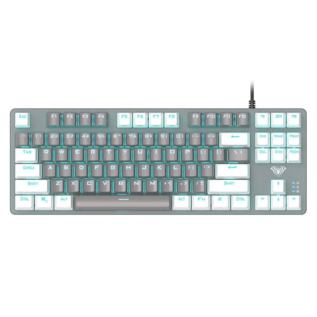 Клавіатура Aula Mechanical F3287 Білий/Сірий Keycap KRGD Синій (6948391240688)