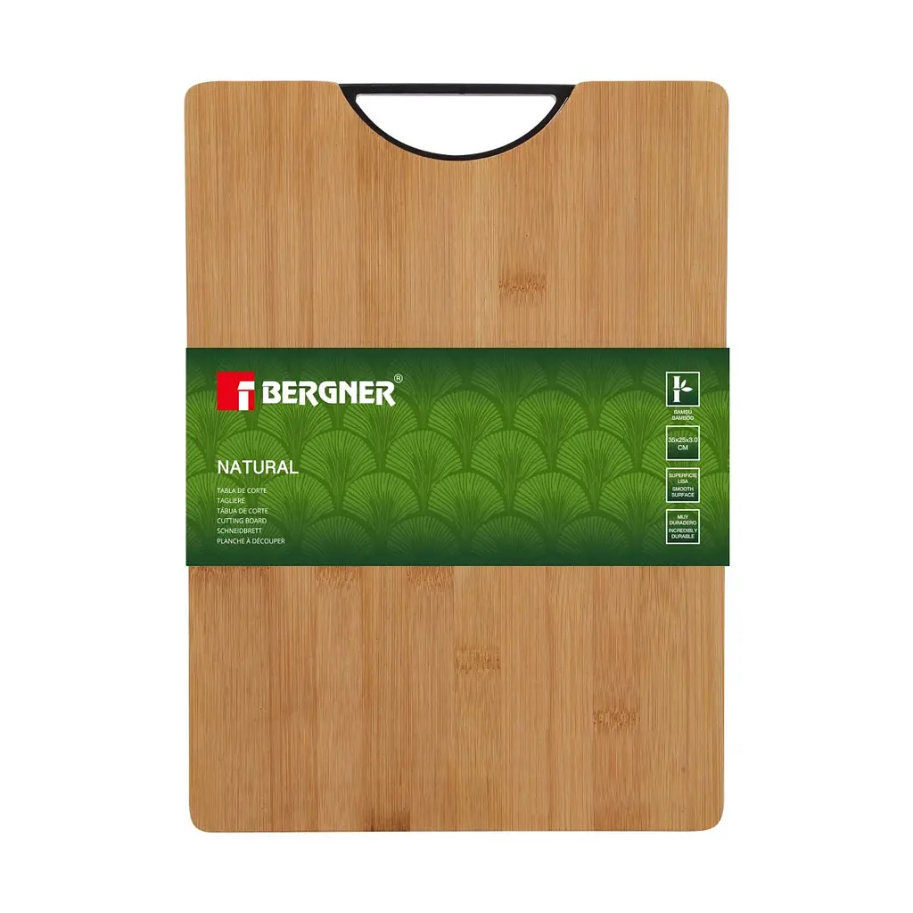 Дошка для нарізання Bergner Natural 35х25 см бамбук (BG-4941-MM) 35 см - фото 4