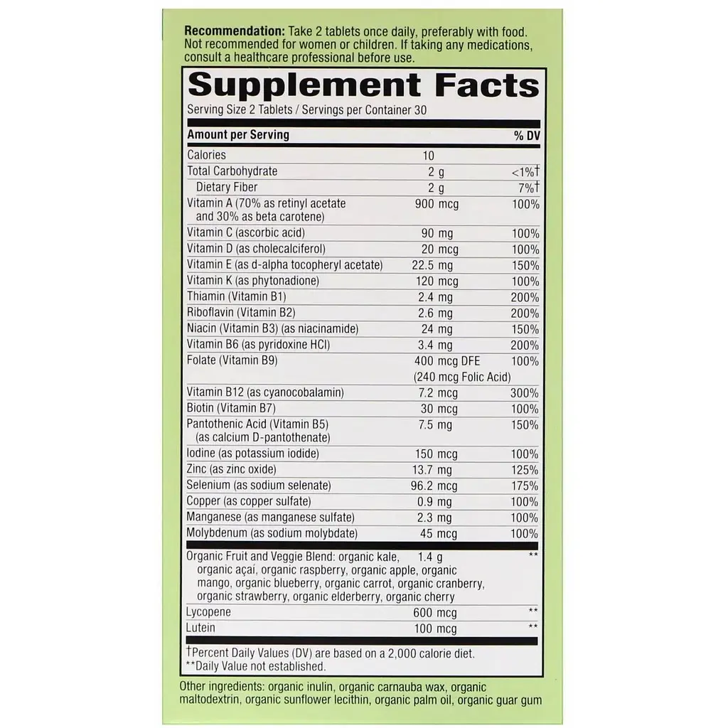 Мультивитамины для мужчин Nature's Way Alive! Men's Multivitamin 60 таблеток - фото 3