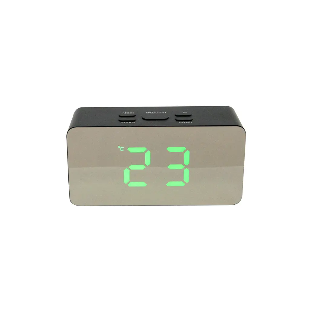 Часы настольные электронные LED Mirror Clock DS-3658L зеркальные часы с термометром и будильником (ST) - фото 6