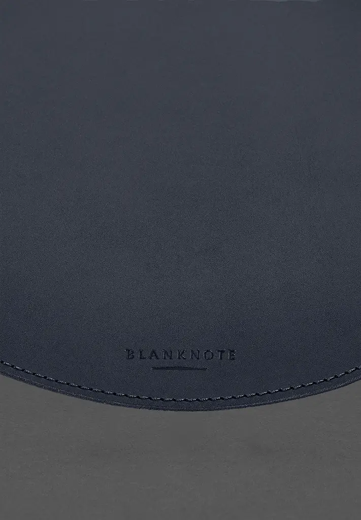 Круглый коврик для мышки из натуральной кожи синий краст - фото 6