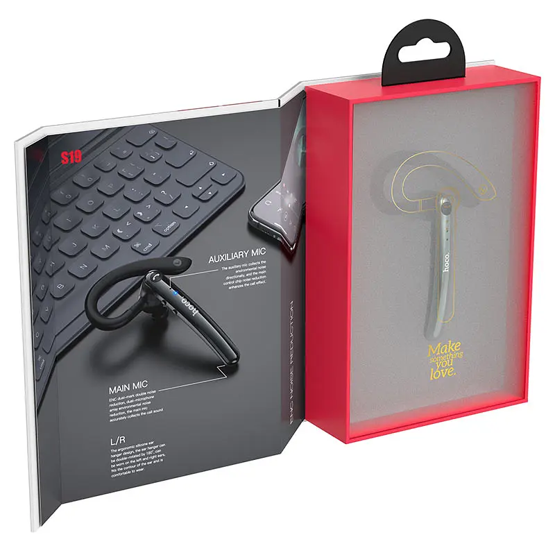 Bluetooth гарнітура HOCO S19, Black, Box - фото 4