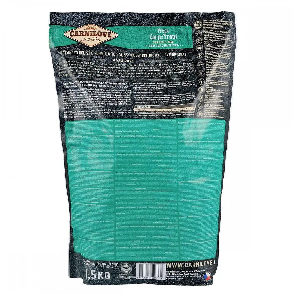 Сухой корм Carnilove Fresh Carp & Trout для взрослых собак 1.5 кг с карпом и форелью для взрослых собак всех - фото 4