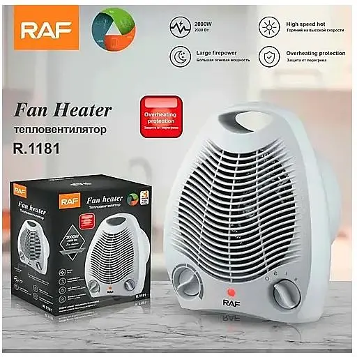 Тепловентилятор (вітродуйчик) RAF R.1181 спіральний трубчастий електронагрівач для підлоги/настільний для дому та офісу 3 режими 2000 Вт білий (24399-R.1181_446) - фото 7