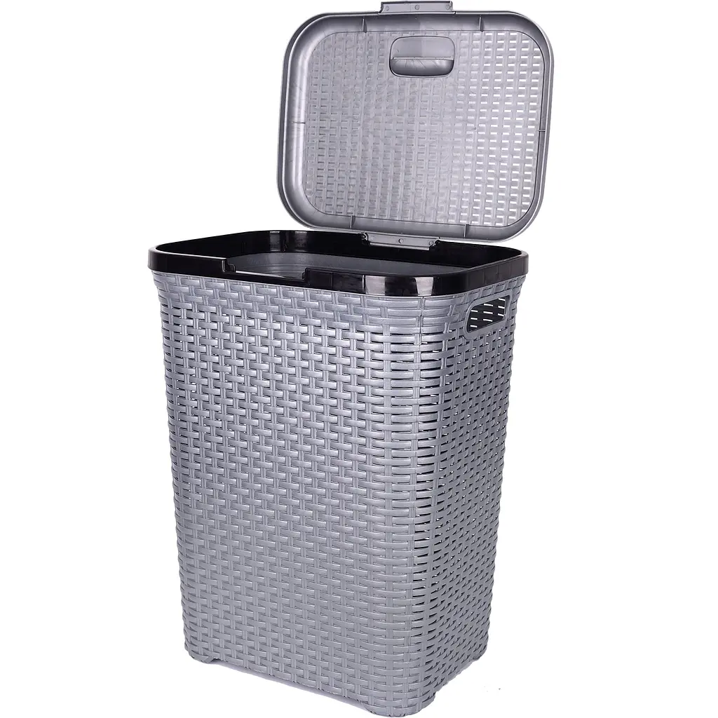 Корзина для белья Violet House Ротанг Metal серый 55 л (0726 Роттанг METAL 55 л) - фото 2