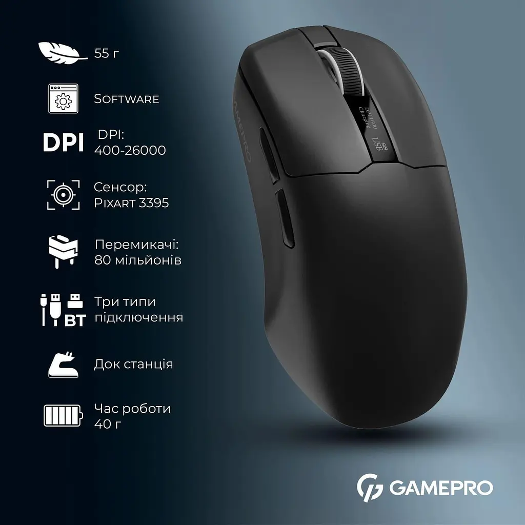Мышь GamePro Asgard Thor 1K Dock Station Black (GM023B) - фото 13
