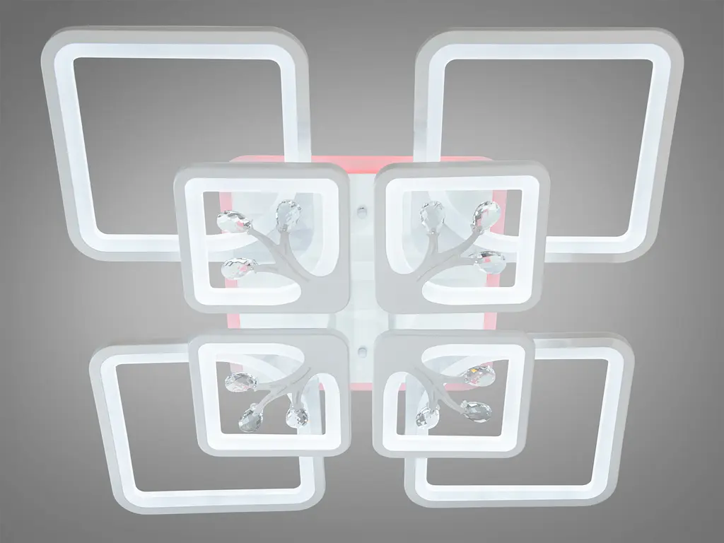 Біла LED люстра в дитячу з диммером і підсвічуванням, 190W - фото 2