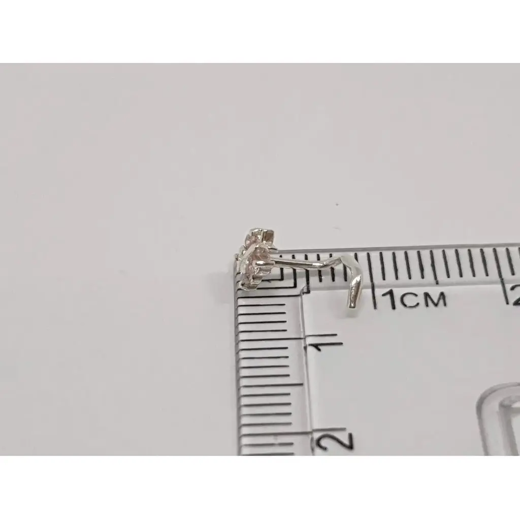 Срібна сережка-пірсинг в ніс Dear. 1041.9С Рожевий (світлий) - фото 3