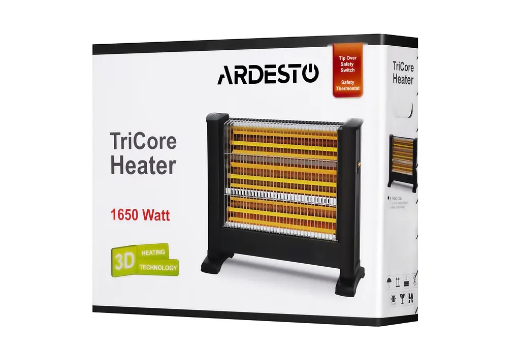 Инфракрасный обогреватель Ardesto IHS1650 напольный кварцевый 15 м² 1650 Вт черный - фото 4