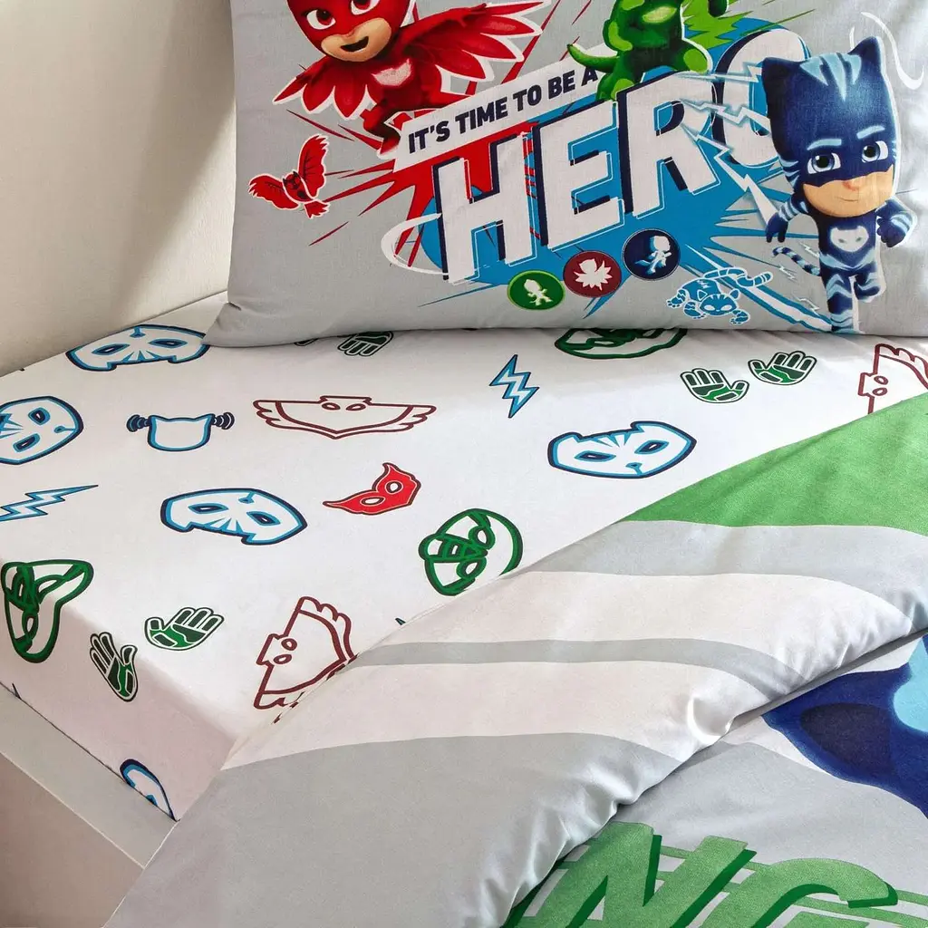 Підлітковий комплект Disney PJ Masks Super Team Ранфорс / простирадло на резинці Tac pbe0051160 - фото 2