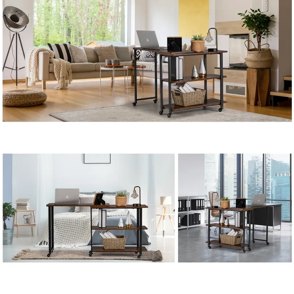 Стіл L-подібний Costway King обертовий в стилі Loft - фото 18