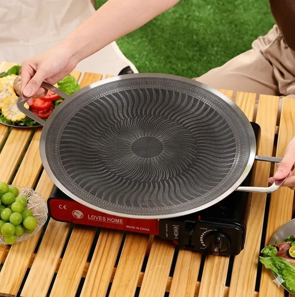 Гриль - сковорода для BBQ из нержавеющей стали| 34 см - фото 2