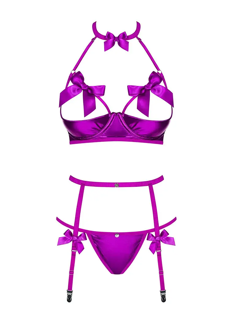 Комплект белья Obsessive Delishya L/XL фиолетовый - фото 5