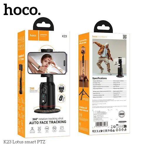 Смарт-Штатив HOCO K23 Lotus smart PTZ чорний - фото 5