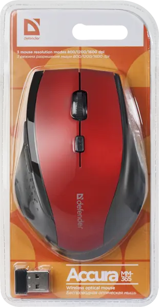 Мишка Defender Accura MM-365 Red (52367) - фото 4