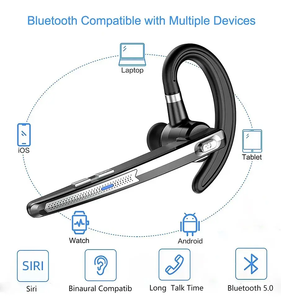 Бездротова Bluetooth-гарнітура HSP-B6 PRO з кнопками керування шумозаглушенням Бізнес-гарнітура - фото 2