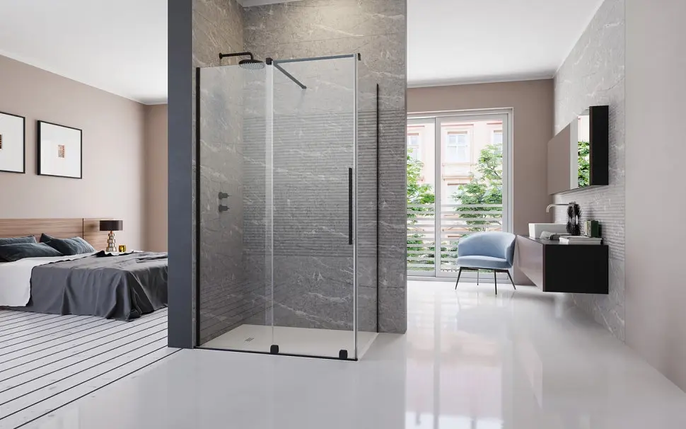 Душові двері Radaway Furo Black KDJ 62,2x200 прозоре скло, чорний (10104622-54-01L) - фото 2