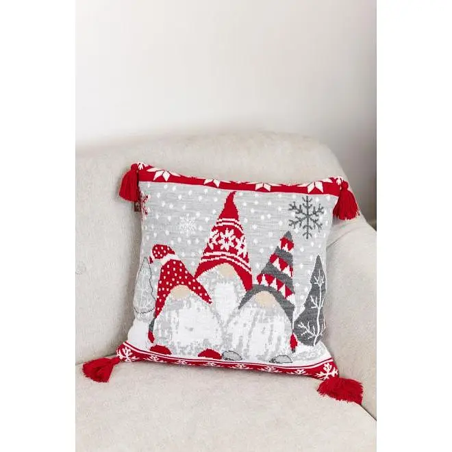 Наволочка Прованс Веселі гноми сіра 45х45 см (37490) - фото 2