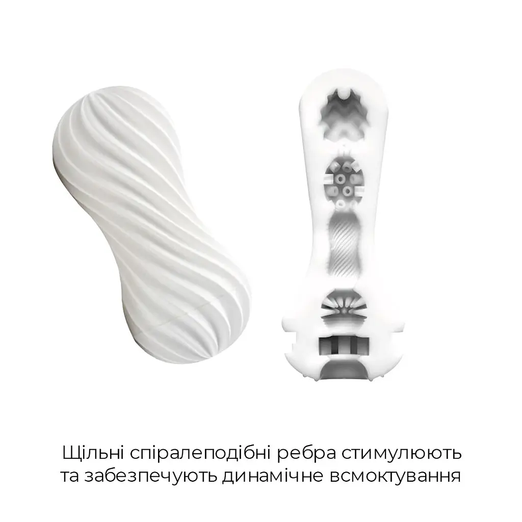 Мастурбатор Tenga Flex Silky White зі змінною інтенсивністю, можна скручувати - фото 4