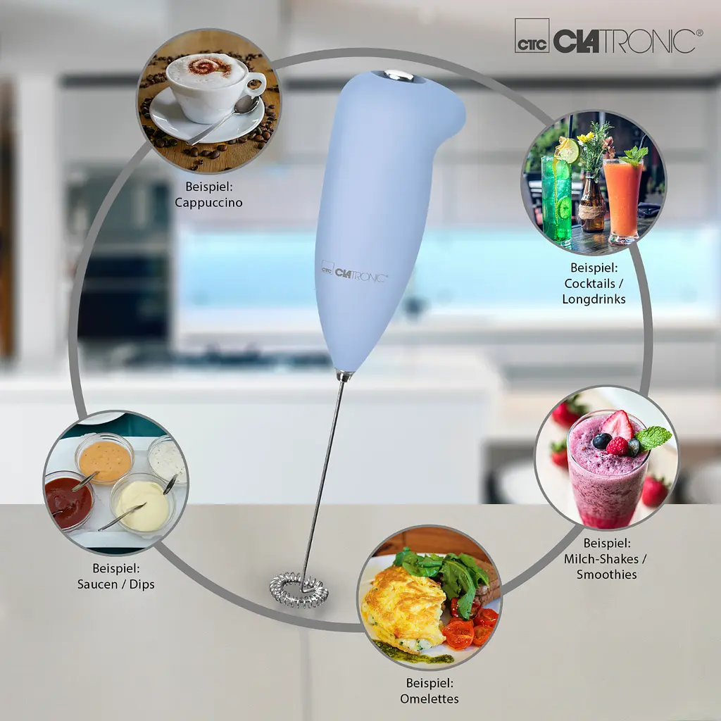 Вспениватель молока, пеносбиватель Clatronic MS 3089 (капучинатор, нержавеющая сталь, компактный) - фото 3