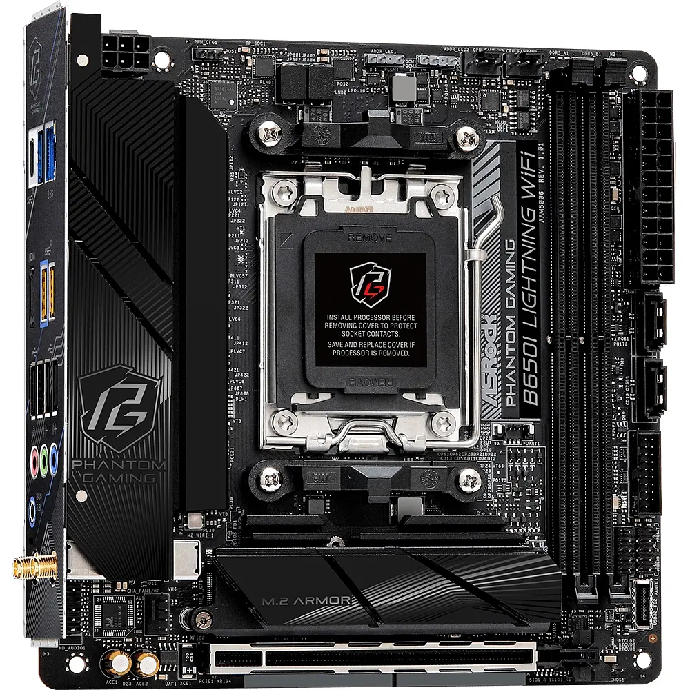 ASRock B650I LIGHTNING WIFI(AM5/B650, 2*DDR5, 1xPCIex16, HDMI/DP, 2xSATAІІІ,2xM.2, 2.5GLan, mITX) - фото 6
