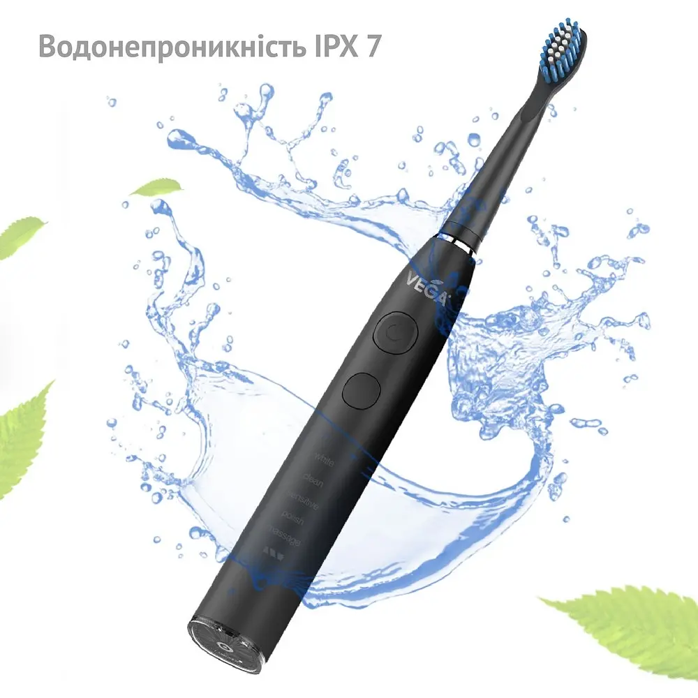 Електрична звукова зубна щітка Vega VT-600 W 5 режимів чищення біла - фото 10