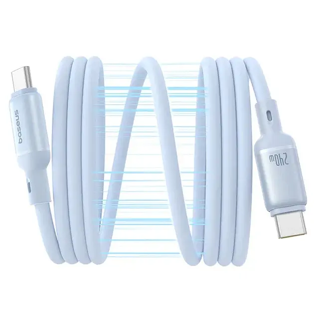 Кабель Baseus PicoGo Magnetic Liquid Silicone Cable Type-C to Type-C 240W 1m P10376800311-00 Blue - фото 2