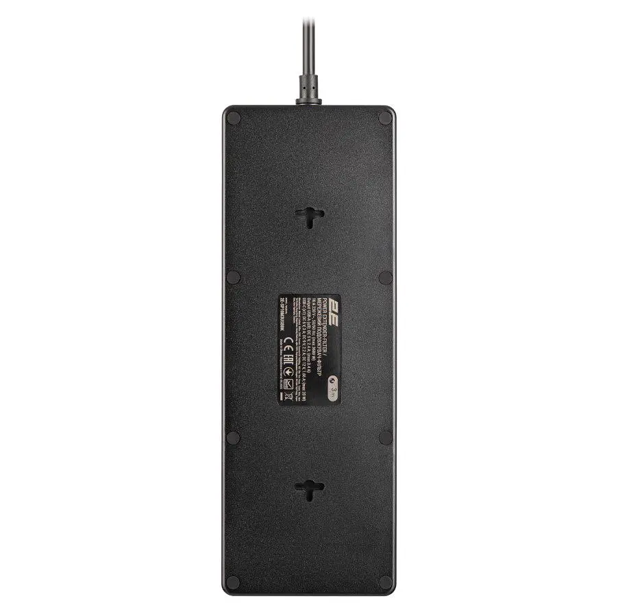 Сетевой фильтр-удлинитель 2E SP-10M-3USB-BK 3м, 10xТипF, 16A, 3xUSB-A, 1xUSB-C - фото 3