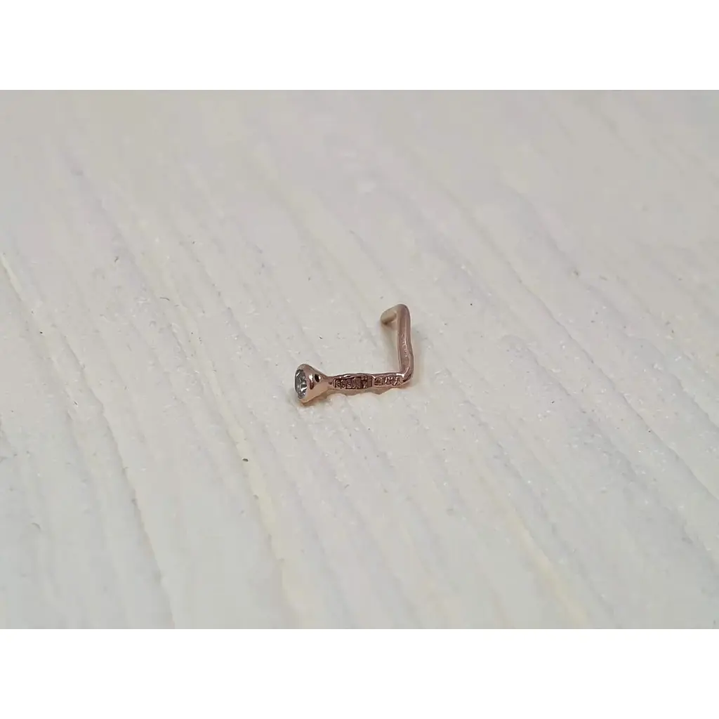 Золотая серьга-пирсинг Астор в нос с фианитом. 2182525Р - фото 2