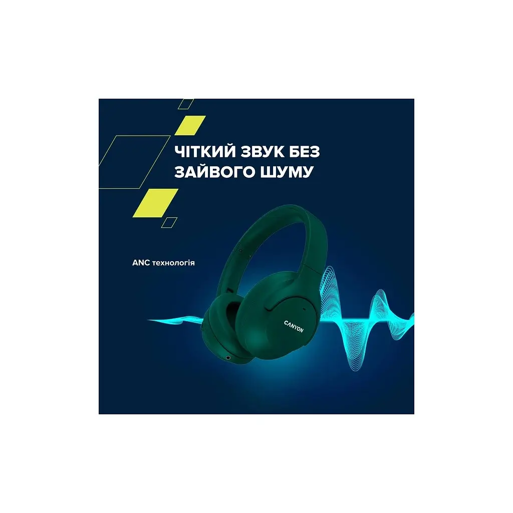 Навушники Canyon OnRiff 10 ANC Bluetooth Green (CNS-CBTHS10GN) - фото 9