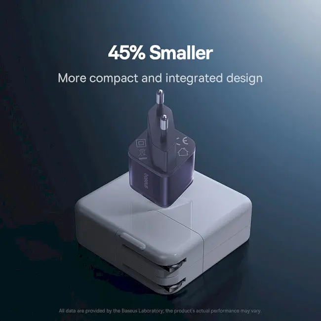 Мережевий зарядний пристрій Baseus GaN5S Fast Charger 1Type-C 30W EU P10162504523-00 Purple - фото 6