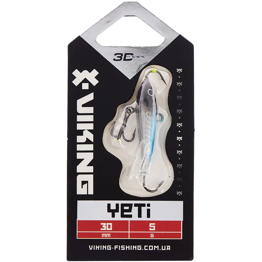 Балансир Viking Fishing Yeti Ice Jig 30mm 5.0g #3 Light Blue Glam - фото 2