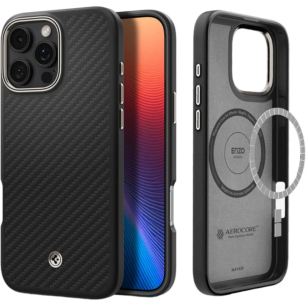 Чохол Spigen Enzo Aramid with MagSafe для Apple iPhone 16 Pro Max Black Natural (ACS08501) [117848] - фото 5