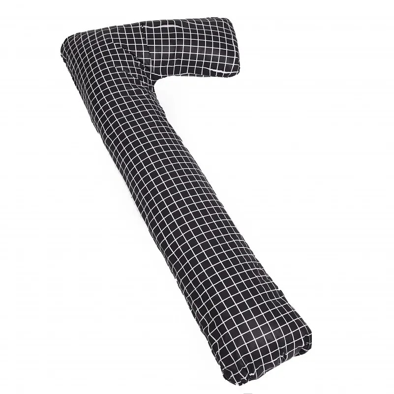 Подушка для беременных и отдыха MirSon Г-образная №5006 Color Line Eshalan 140х40х20 см черно-белая (2200010969573) - фото 2